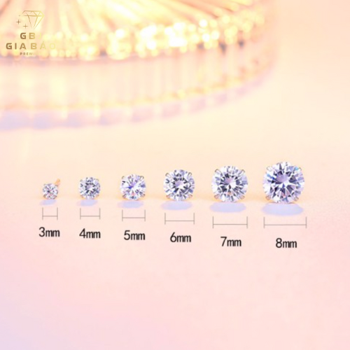 Bông Tai Bạc Nụ 4 Chấu Cao Cấp Chuẩn Bạc 925 - Gia Bảo Jewelry