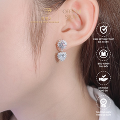 Bông Tai Tòn Tèn Hoa Tim Đính Đá Chuẩn Bạc 925 - GBJ48096 - Gia Bảo Jewelry (Có Xi Kim)