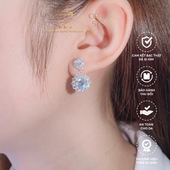 Bông Tai Tòn Ten Tròn Viền Đá Chuẩn Bạc 925 - GBJ41620 - Gia Bảo Jewelry (Có Xi Kim)