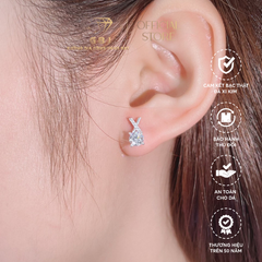Bông Tai Chữ X (Chốt Đẩy) Chuẩn Bạc 925 - GBJ45243 - Gia Bảo Jewelry (Có Xi Kim)