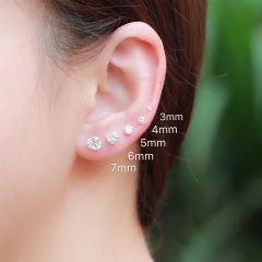 Bông Tai Bạc Nụ 4 Chấu Cao Cấp Chuẩn Bạc 925 - Gia Bảo Jewelry