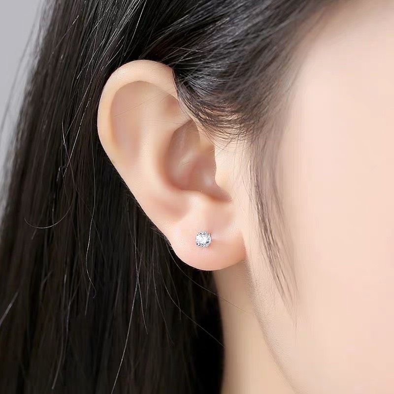 Bông Tai Bạc Nụ 4 Chấu Cao Cấp Chuẩn Bạc 925 - Gia Bảo Jewelry