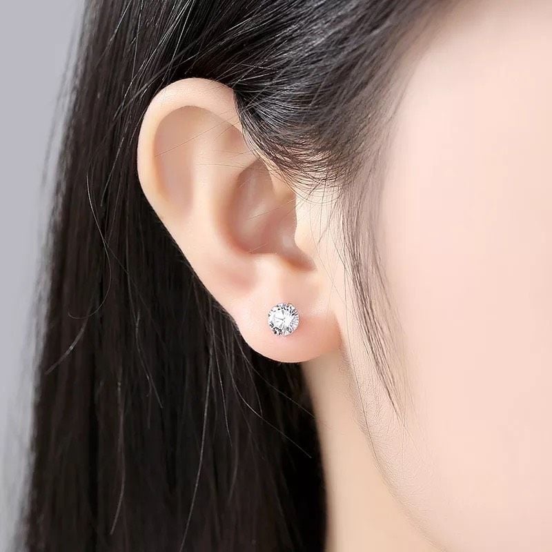 Bông Tai Bạc Nụ 4 Chấu Cao Cấp Chuẩn Bạc 925 - Gia Bảo Jewelry