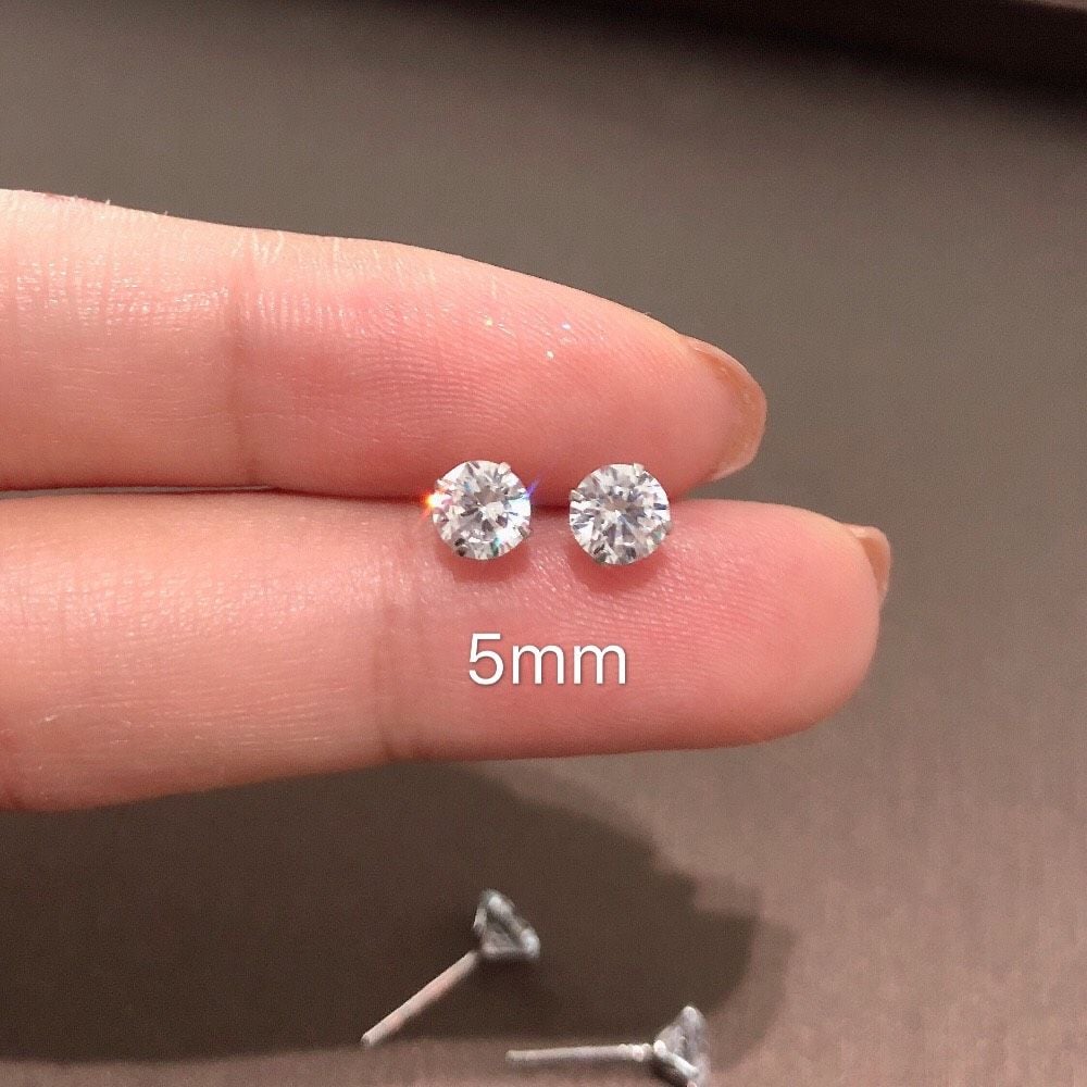 Bông Tai Bạc Nụ 4 Chấu Cao Cấp Chuẩn Bạc 925 - Gia Bảo Jewelry