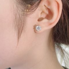 Bông Tai 6 Chấu Cao Cấp Moissanite Chuẩn Bạc 925 - Gia Bảo Jewelry (Có Xi Kim)