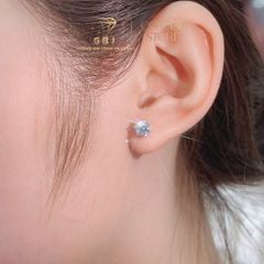 Bông Tai 6 Chấu Cao Cấp Moissanite Chuẩn Bạc 925 - Gia Bảo Jewelry (Có Xi Kim)