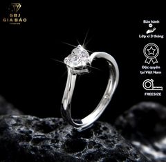 Nhẫn Nữ Hình Tim 3 Chấu Chuẩn Bạc 925 - GBJ47507 - Gia Bảo Jewelry (Có Xi Kim)