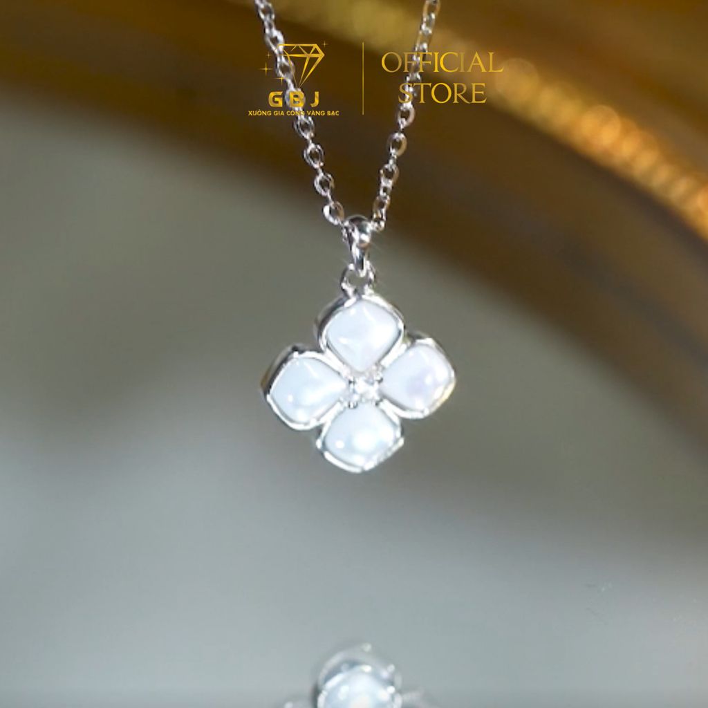Dây Chuyền Mặt Hoa 4 Lá Cẩm Xà Cừ Chuẩn Bạc 925 - GBJ48185  -  Gia Bảo Jewelry