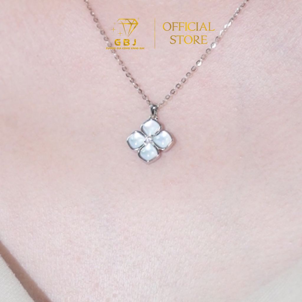 Dây Chuyền Mặt Hoa 4 Lá Cẩm Xà Cừ Chuẩn Bạc 925 - GBJ48185  -  Gia Bảo Jewelry