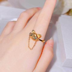 Nhẫn Mèo Đeo Kính Cute Bạc 925 Xi Vàng - GBJ49330 - Gia Bảo Jewelry