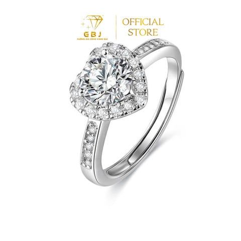 Nhẫn Nữ Tim Viền Đá Chuẩn Bạc 925  - GBJ49416 - Gia Bảo Jewelry (Có Xi Kim)