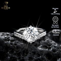 Combo Dây Chuyền Mặt Sang Trọng + Nhẫn Nữ NU02 Cao Cấp Chuẩn Bạc - GBJ45408-40460 - GBJ47504 - GIA BẢO JEWELRY