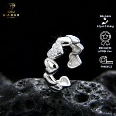 Combo Dây Chuyền LM Hình Tim + Nhẫn Full Tim Chuẩn Bạc 925 - GBJ48643+GBJ47846 - Gia Bảo Jewelry