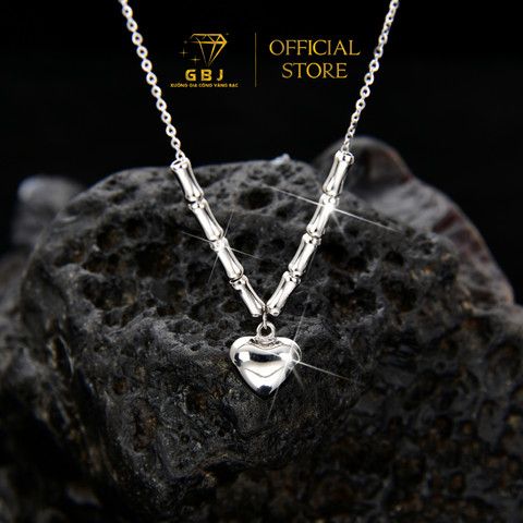 Combo Dây Chuyền LM Hình Tim + Nhẫn Full Tim Chuẩn Bạc 925 - GBJ48643+GBJ47846 - Gia Bảo Jewelry