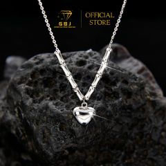 Combo Dây Chuyền LM Hình Tim + Nhẫn Full Tim Chuẩn Bạc 925 - GBJ48643+GBJ47846 - Gia Bảo Jewelry