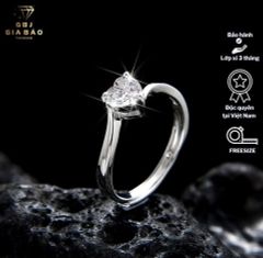 Combo Dây Chuyền LM + Nhẫn Nữ Hình Tim Đôi 3 Chấu Chuẩn Bạc 925 - GBJ48678+GBJ47507 - Gia Bảo Jewelry