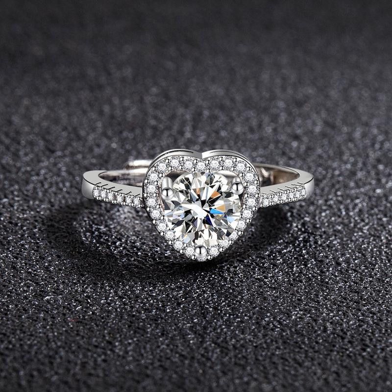 Nhẫn Nữ Tim Viền Đá Chuẩn Bạc 925  - GBJ49416 - Gia Bảo Jewelry (Có Xi Kim)