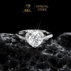 Nhẫn Nữ Tim Viền Đá Chuẩn Bạc 925  - GBJ49416 - Gia Bảo Jewelry (Có Xi Kim)