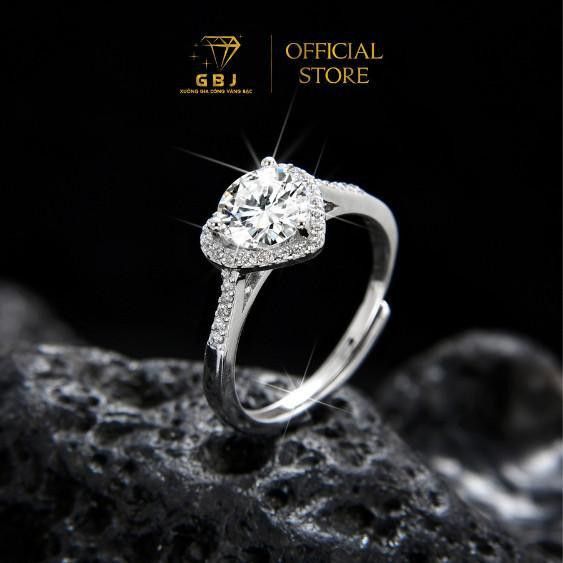 Nhẫn Nữ Tim Viền Đá Chuẩn Bạc 925  - GBJ49416 - Gia Bảo Jewelry (Có Xi Kim)