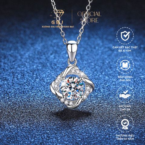Combo Dây Chuyền Mặt Sang Trọng + Nhẫn Nữ NU02 Cao Cấp Chuẩn Bạc - GBJ45408-40460 - GBJ47504 - GIA BẢO JEWELRY