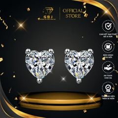 Combo Dây Chuyền Tim Đôi 3 Chấu + Bông Tai Trái Tim Cao Cấp Chuẩn Bạc 925 - GBJ48678 + GBJ44148 - Gia Bảo Jewelry