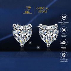 Combo Bông Tai + Nhẫn Hình Trái Tim Chuẩn Bạc 925 - GBJ47507 + GBJ44148 - Gia Bảo Jewelry