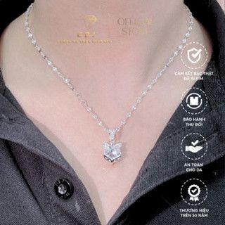 Combo Dây Mặt + Bông Tai Hồ Ly Đính Đá Chuẩn Bạc 925 - GBJ47500 + GBJ47328-46913 - Gia Bảo Jewelry