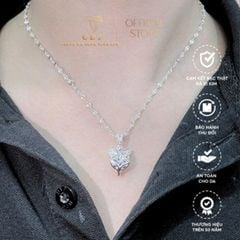 Combo Dây Mặt + Bông Tai Hồ Ly Đính Đá Chuẩn Bạc 925 - GBJ47500 + GBJ47328-46913 - Gia Bảo Jewelry
