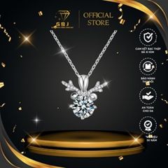 Combo Dây Chuyền + Bông Tai Tuần Lộc (Bông 5li Đá Moissanite ) Chuẩn Bạc 925 - GBJ48383-48169 + GBJ46325 - Gia Bảo Jewelry