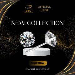 Combo Dây Mặt Tròn 8li Đá Moissanite + Bông Tai 4 Chấu Vỏ Xoàn 8li Đá Moissanite Chuẩn Bạc 925 - GBJ47519-M - GBJ47237-M - Gia Bảo Jewelry