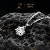Combo Dây Mặt Tròn 6li5 Đá Moissanite + Bông Tai 4 Chấu Vỏ Xoàn 6li Đá Moissanite Chuẩn Bạc 925 - GBJ47518-M - GBJ47240-M - Gia Bảo Jewelry