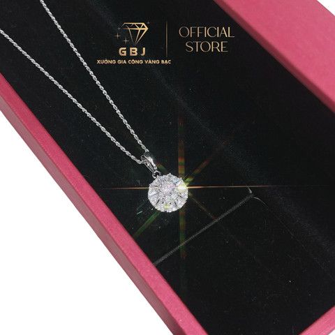 Combo Dây Mặt + Bông Tai Hoa 10 Cánh Đính Đá Chuẩn Bạc 925 -  GBJ43591 + GBJ44306-45452  - Gia Bảo Jewelry