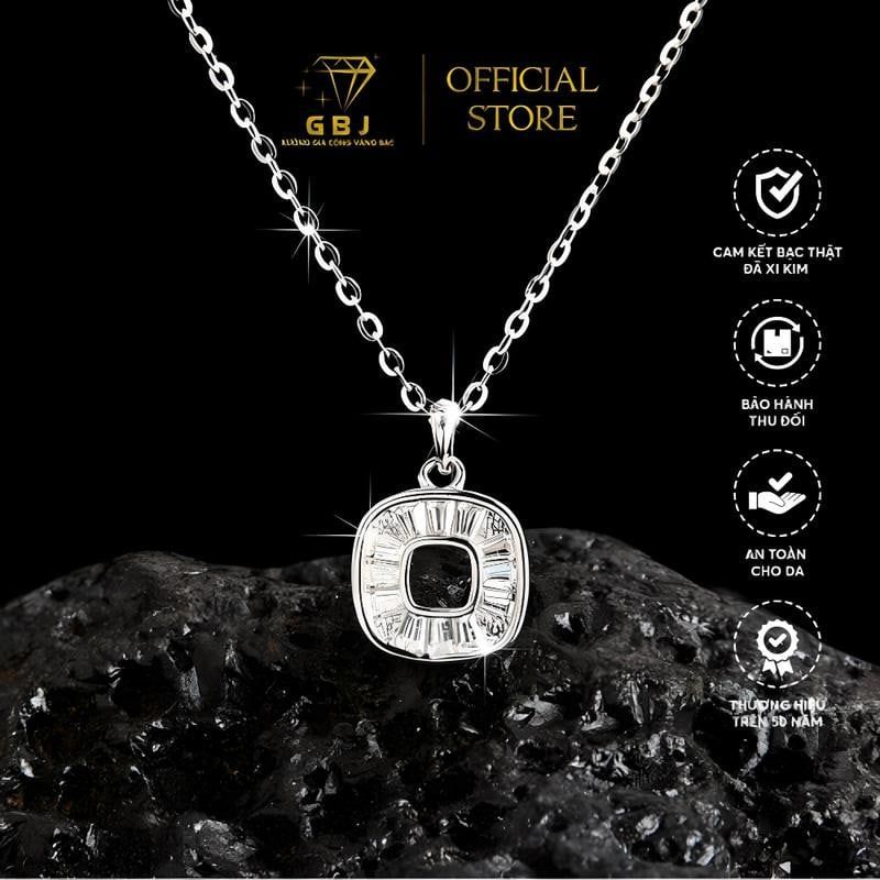 Dây Chuyền Viền Vuông Đính Đá Baguette Chuẩn Bạc 925 - GBJ47844 - Gia Bảo Jewelry (Có Xi Kim)