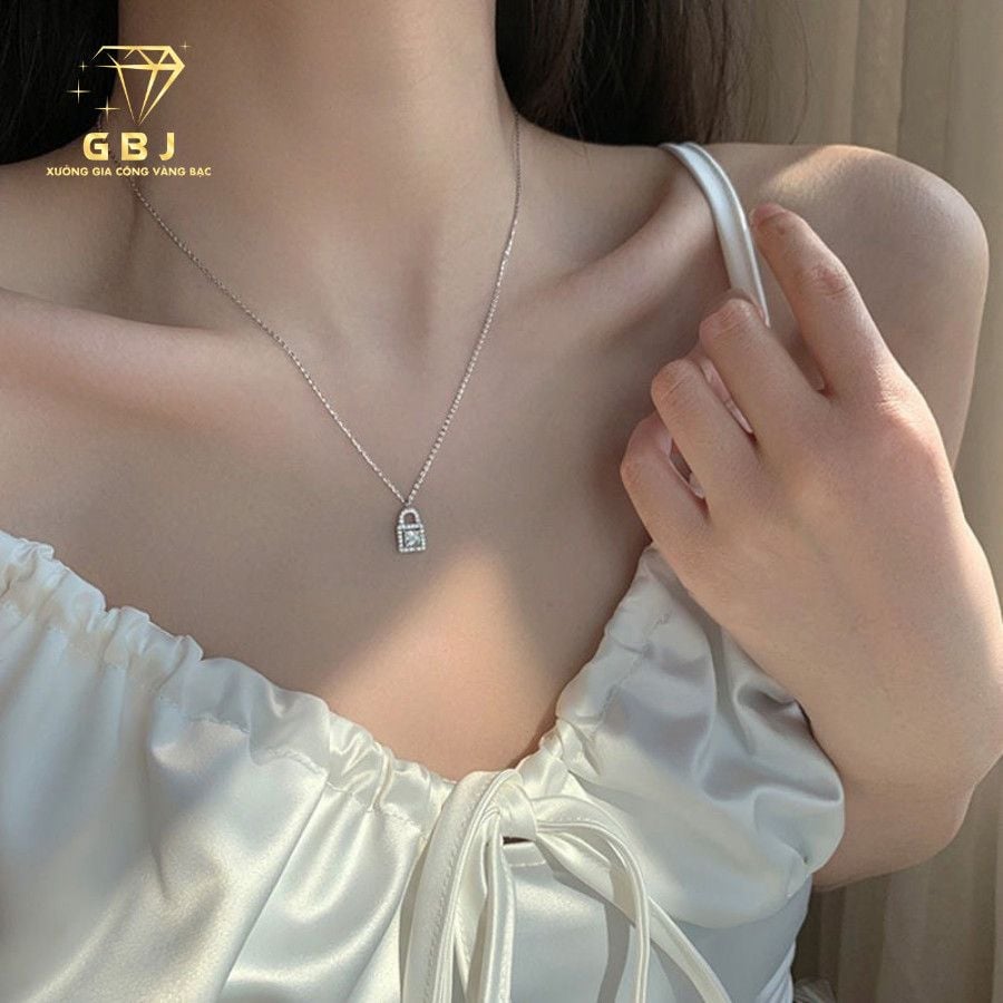 Dây Chuyền LM Ổ Khoá 7li CZ (4T4) X.K - GBJ52192 - Gia Bảo Jewelry (Có Xi Kim)