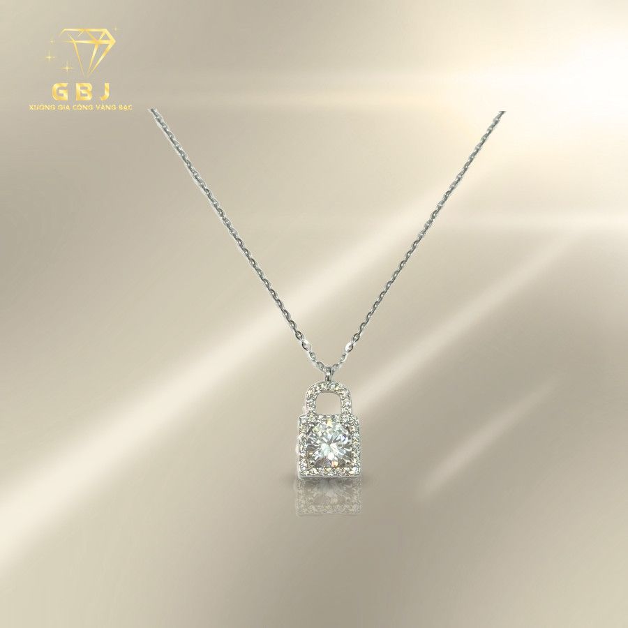 Dây Chuyền LM Ổ Khoá 7li CZ (4T4) X.K - GBJ52192 - Gia Bảo Jewelry (Có Xi Kim)