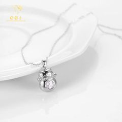 Dây Chuyền LM Mèo Viền Đ.á X.K (4T4) -GBJ52205 - Gia Bảo Jewelry (Có Xi Kim)