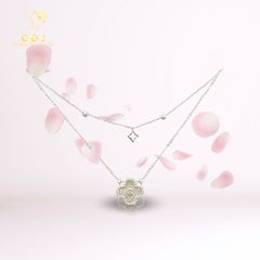 Dây Chuyền LM 4 Cánh Viền Đ.á X.K (4T5) - GBJ52201 - Gia Bảo Jewelry