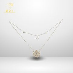 Dây Chuyền LM 4 Cánh Viền Đ.á X.K (4T5) - GBJ52201 - Gia Bảo Jewelry