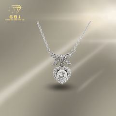 Dây Chuyền Nơ Tim Bạc 925 Xi Bạch Kim Đính Đá 5Li - Tinh Tế, Sang Trọng, Đẳng Cấp - GBJ56310 - Gia Bảo Jewelry