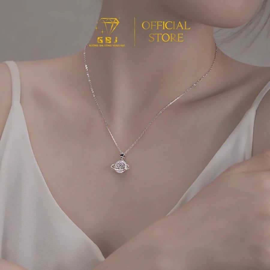 Dây Chuyền LM Tròn Viền Đá Tấm 6Li CZ - GBJ52317- Gia Bảo Jewelry