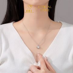 Dây Chuyền LM Tròn Viền Đá Tấm 6Li CZ - GBJ52317- Gia Bảo Jewelry