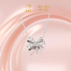 Dây Chuyền Nữ LM Nơ Viền Đá X.K 4T5 -GBJ52313- Gia Bảo Jewelry (Có Xi Kim)