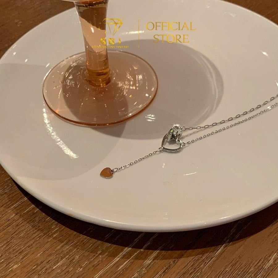 Dây Chuyền Nữ LM Tim Đôi 02 X.K - GBJ52318 - Gia Bảo Jewelry