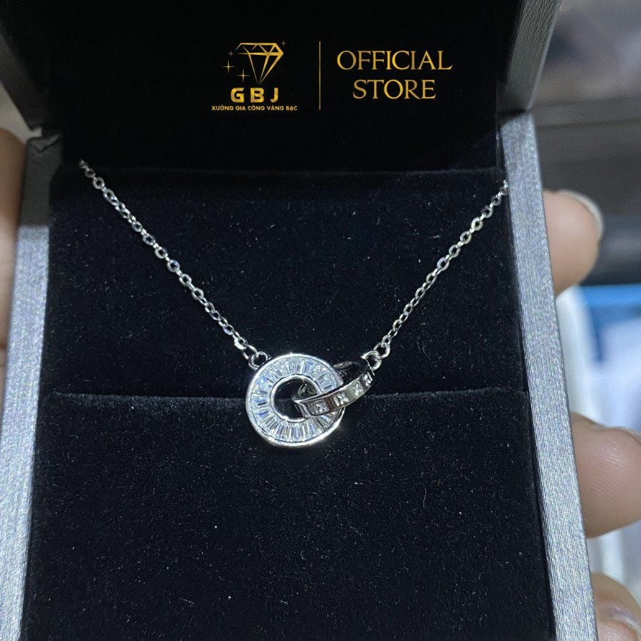 Dây Chuyền Nữ LM 2 Khoen Tròn X.K (4T4) - GBJ52312 - Gia Bảo Jewelry (Có Xi Kim)