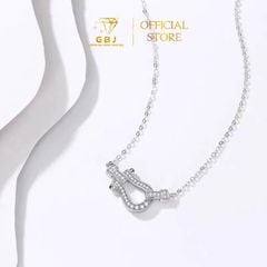 Dây Chuyền Khoá Kiểu Viền Đ.á LM X.i K.i.m - GBJ52314 - Gia Bảo Jewelry (Có Xi Kim)