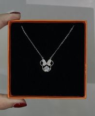Dây Chuyền Bạc Mặt Chuột Đính Nơ M.O.I 6li- GBJ53345- Gia Bảo Jewelry