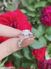 Nhẫn Bạc Nữ 4 Chấu Chữ U Đơn Giản Đá MOIS 6LI (freesize) - GBJ54141 - Gia Bảo Jewelry (Có Xi Kim)