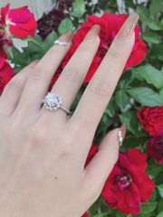 Nhẫn Bạc Nữ 4 Chấu Cao Viền Hoa Đá MOIS 6li5 - GBJ54123 - Gia Bảo Jewelry