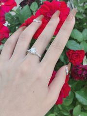 Nhẫn Bạc Nữ 4 Chấu X Viền Kiểu MOIS 7li (freesize) - GBJ54119 - Gia Bảo Jewelry (Có Xi Kim)