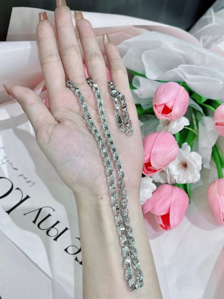 Dây Chuyền Bạc Xích Chạm Khắc CM (X-i Kim) -  GBJ54388 - Gia Bảo Jewelry